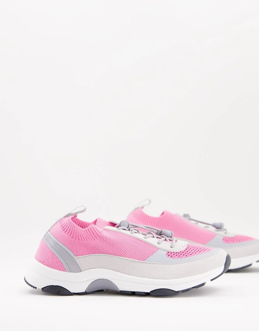 ASOS DESIGN Deluxe knit runner trainers in pink  Pink