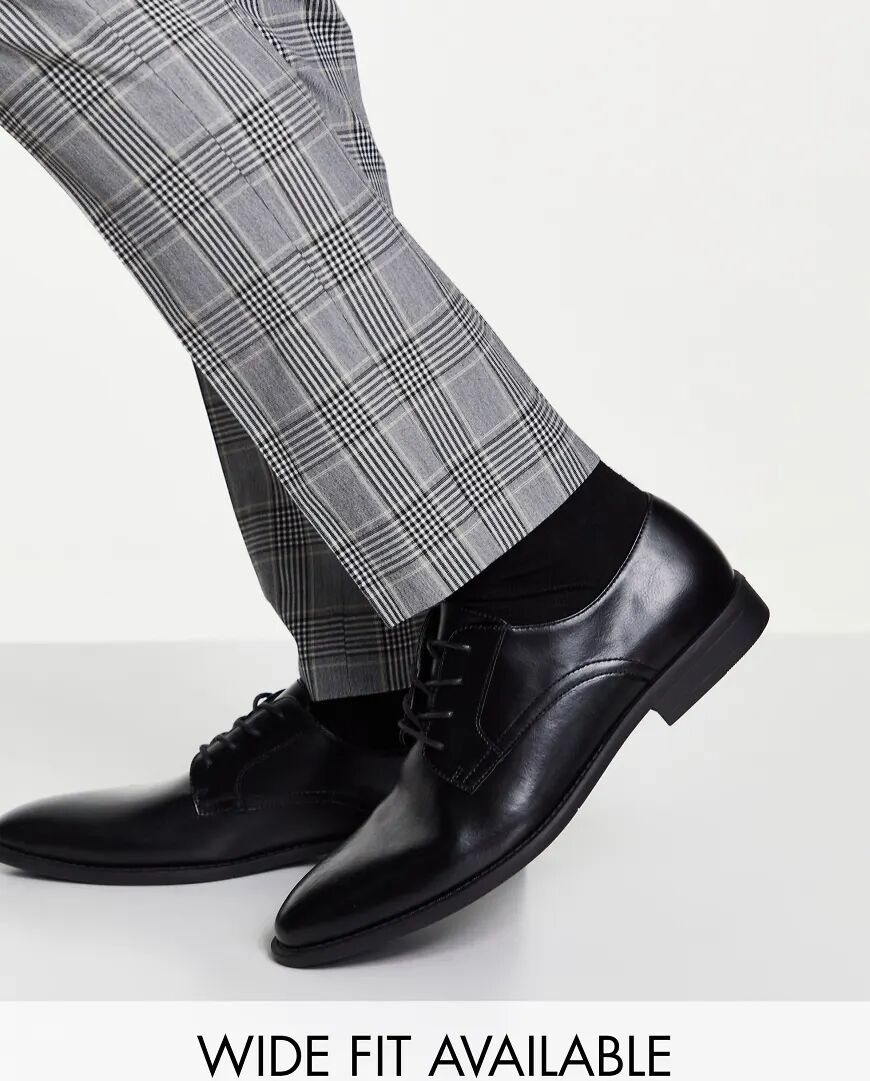 ASOS DESIGN derby shoes in black faux leather  Black