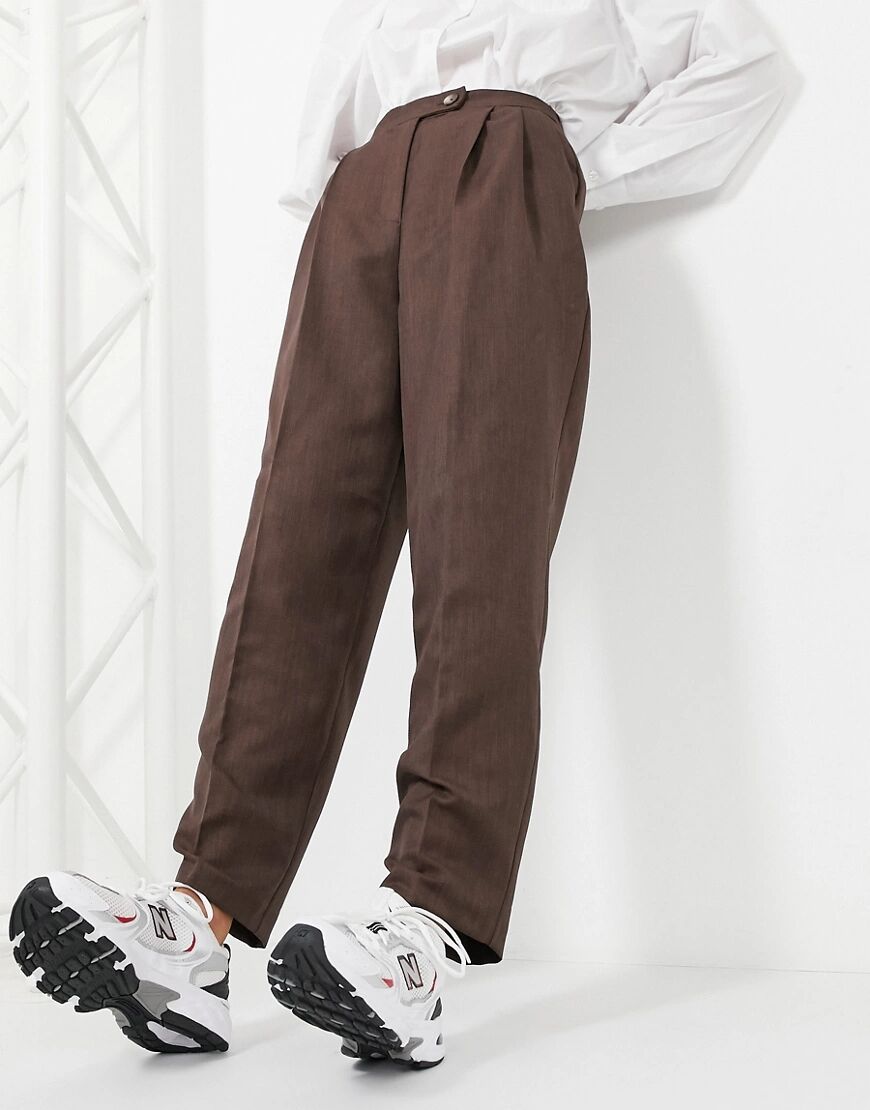 ASOS DESIGN extreme dad trousers in brown  Brown