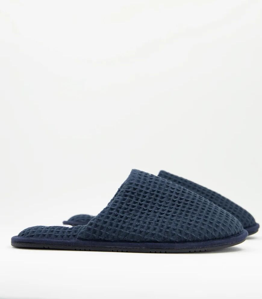 ASOS DESIGN house slipper in navy waffle  Navy