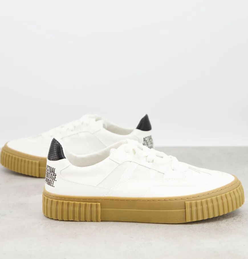 ASOS DESIGN lace up trainers in white made from responsible materials  White