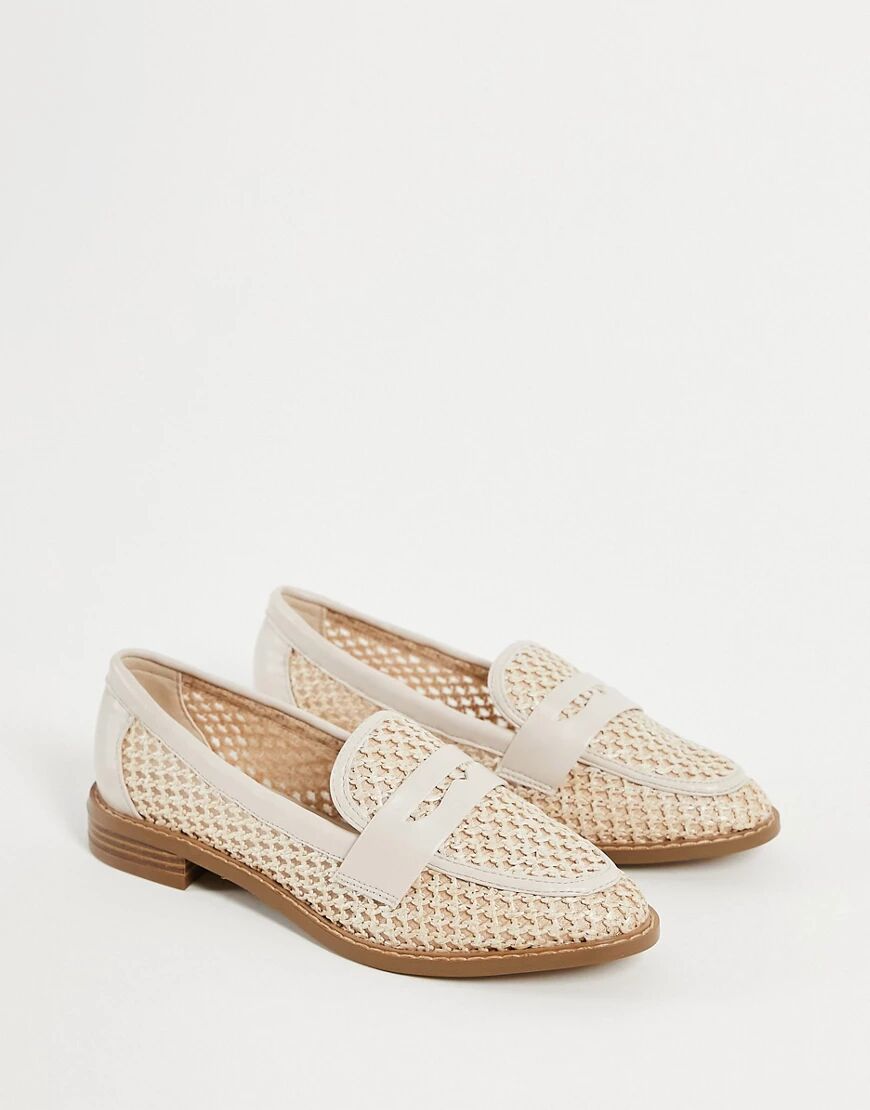 ASOS DESIGN Mail loafers in natural fabrication-Neutral  Neutral