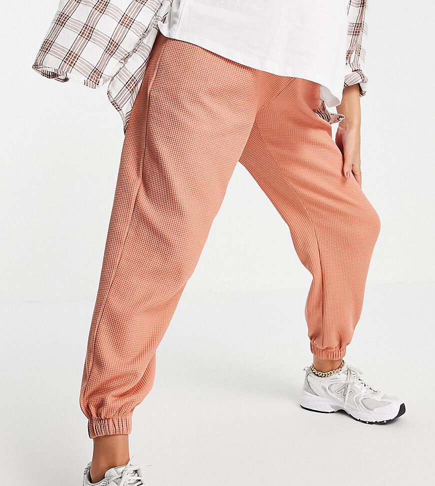 ASOS Maternity ASOS DESIGN Maternity waffle textured jogger in terracotta-Orange  Orange