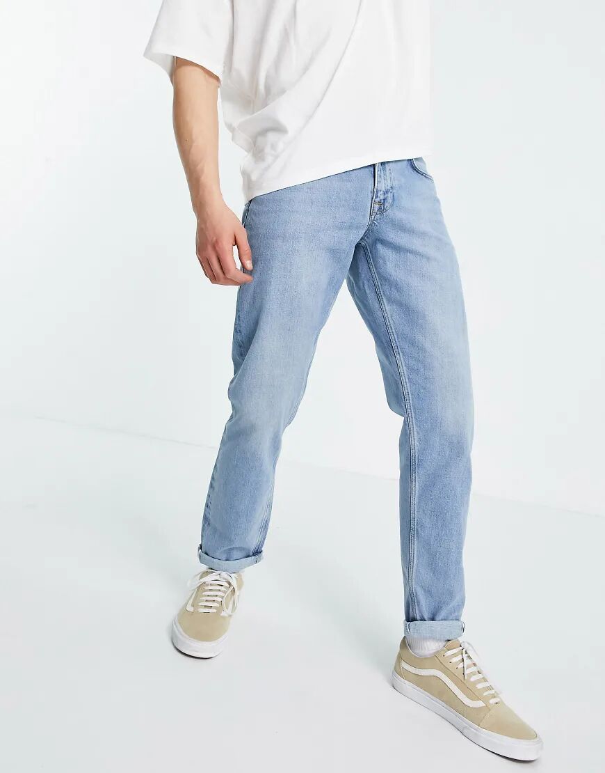 ASOS DESIGN mid wash slim jeans in selvedge denim-Blue  Blue