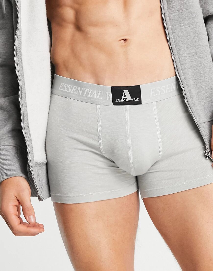 ASOS DESIGN modal trunk in grey with two mile branding  Grey