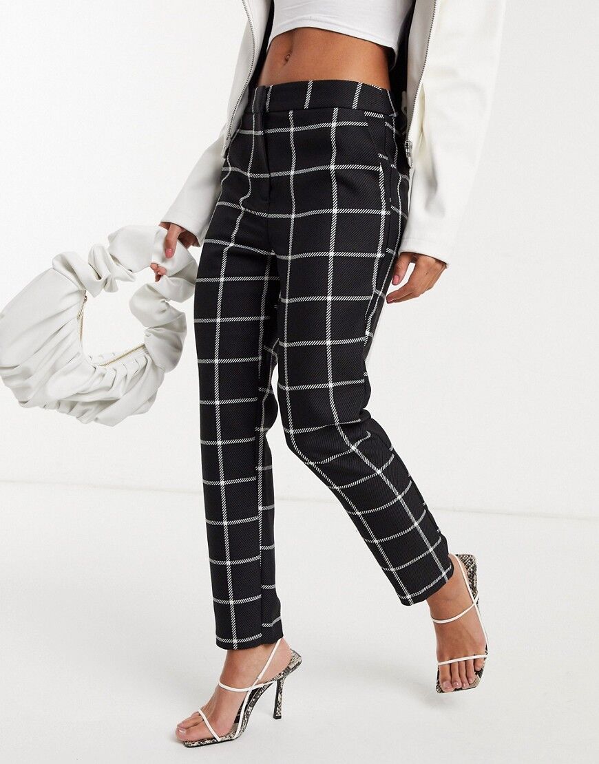 ASOS DESIGN mono grid check slim 3 piece suit trouser-Multi  Multi