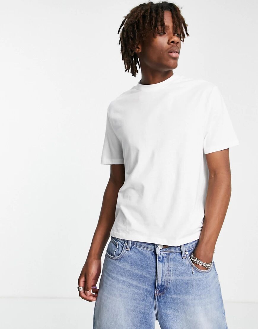 ASOS DESIGN muscle fit crop t-shirt in white  White