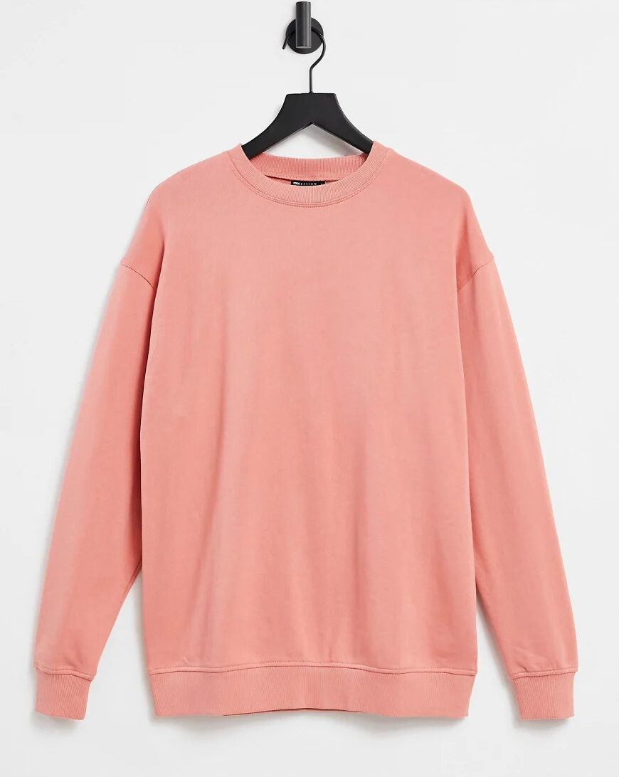 ASOS DESIGN organic cotton oversized sweatshirt in blush-Pink  Pink