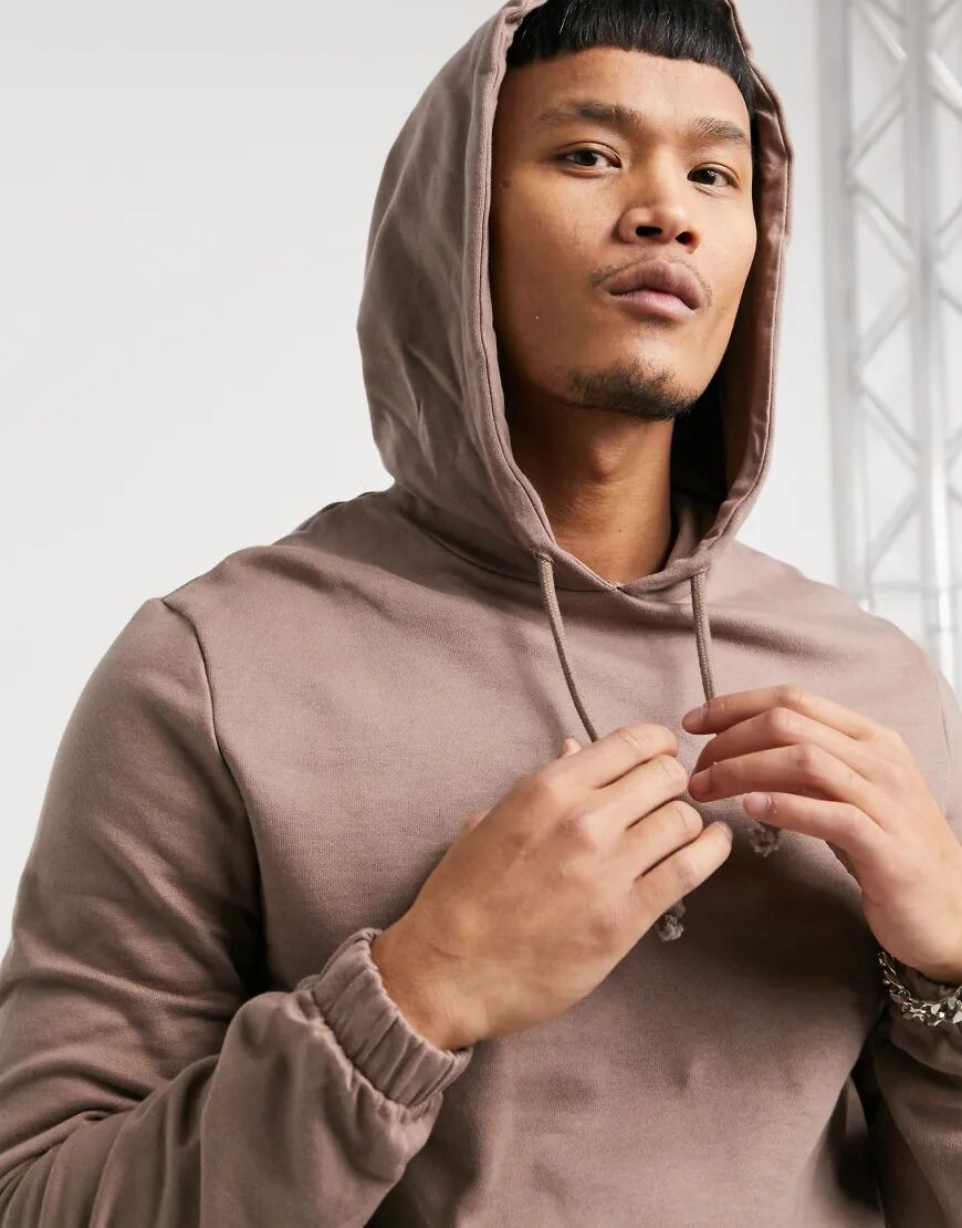 ASOS DESIGN organic oversized hoodie in brown  Brown