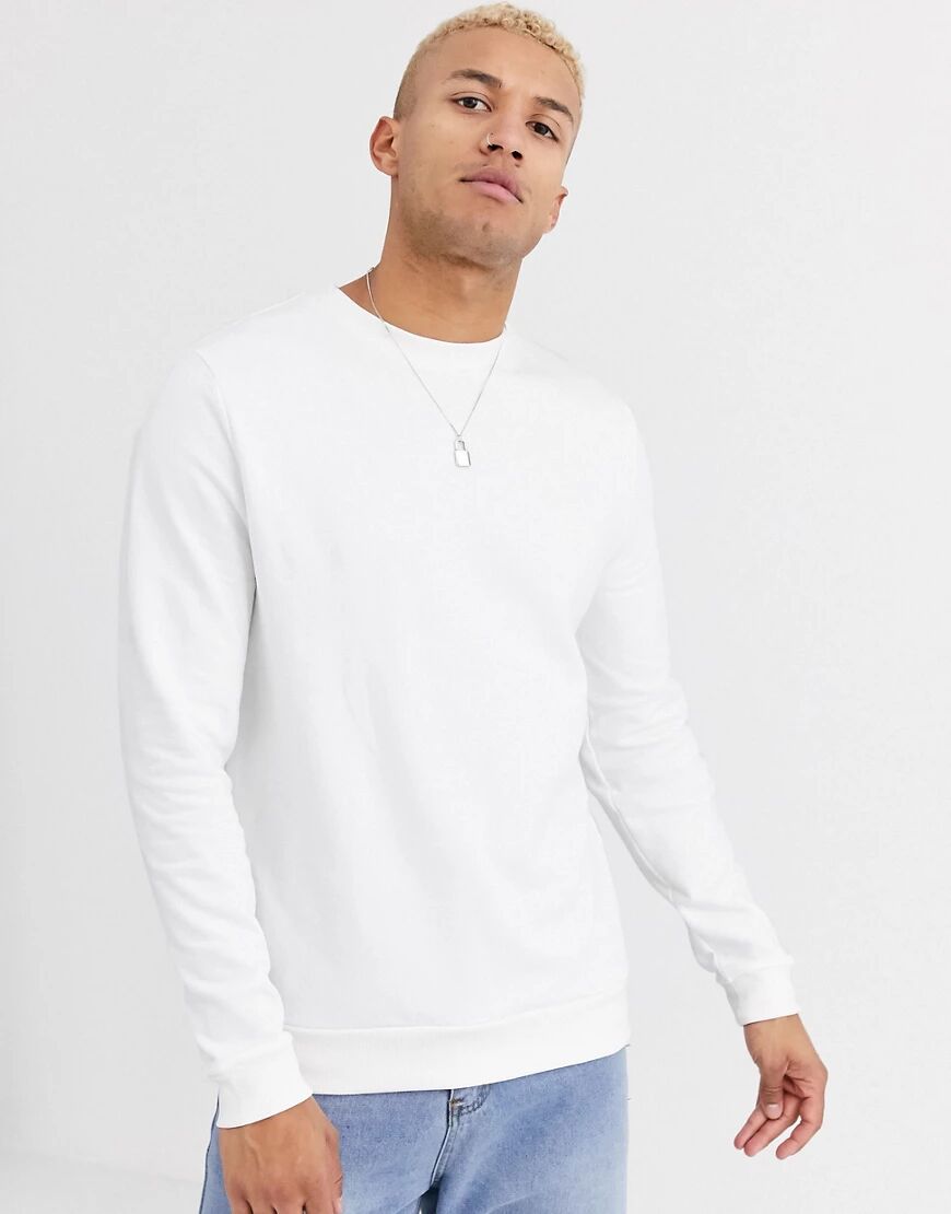 ASOS DESIGN organic sweatshirt in white  White