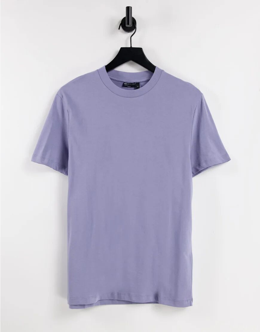 ASOS DESIGN organic t-shirt with crew neck in washed purple  Purple