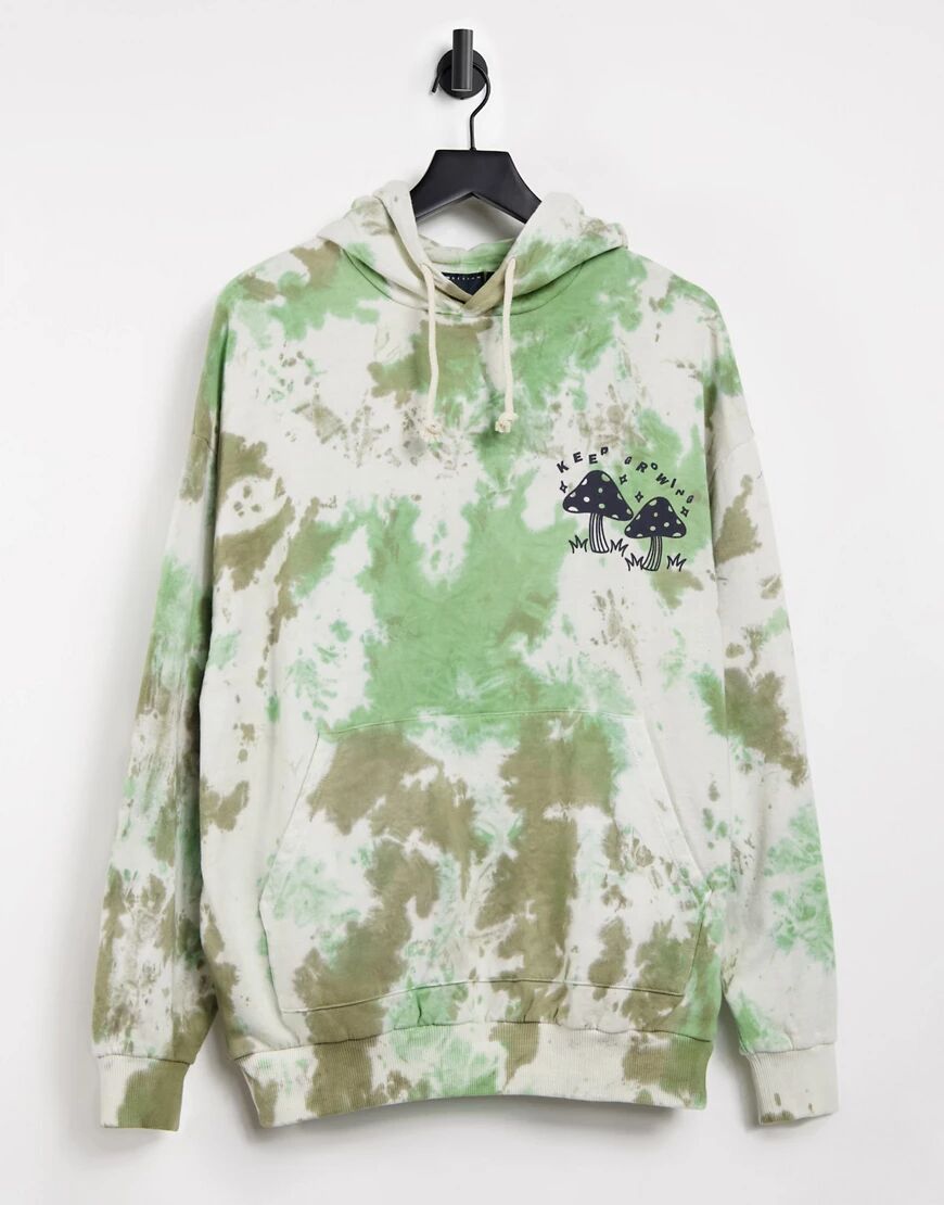 ASOS DESIGN oversized hoodie in autumnal tie dye with mushroom back print-Multi  Multi