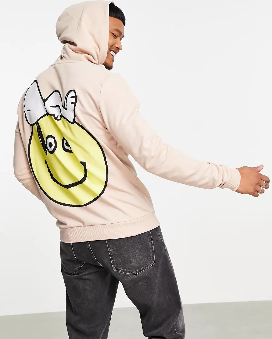 ASOS DESIGN oversized hoodie with Snoopy Peanuts back print in cream-Neutral  Neutral