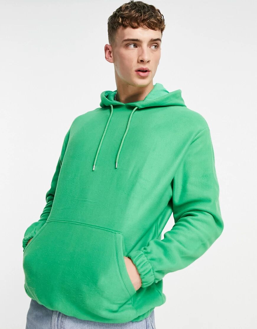 ASOS DESIGN oversized polar fleece hoodie in bright green  Green
