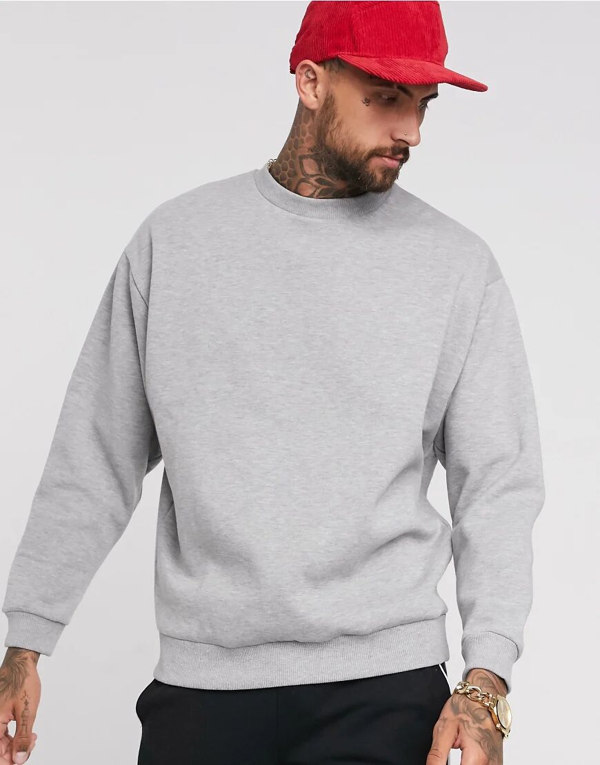 ASOS DESIGN oversized sweatshirt in grey marl  Grey