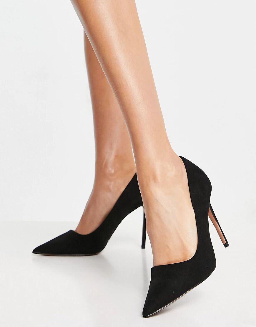 ASOS DESIGN Penza pointed high heeled court shoes in black  Black