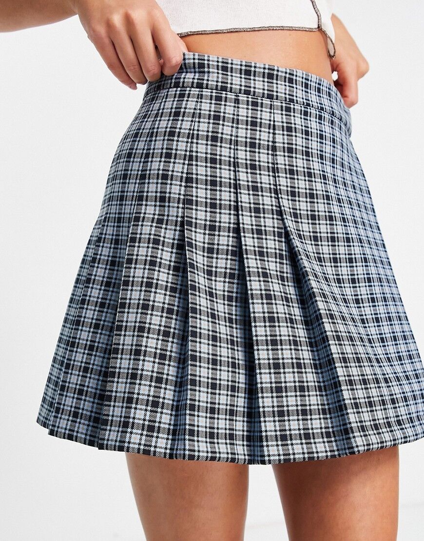ASOS DESIGN pleated mini skirt in check-Multi  Multi