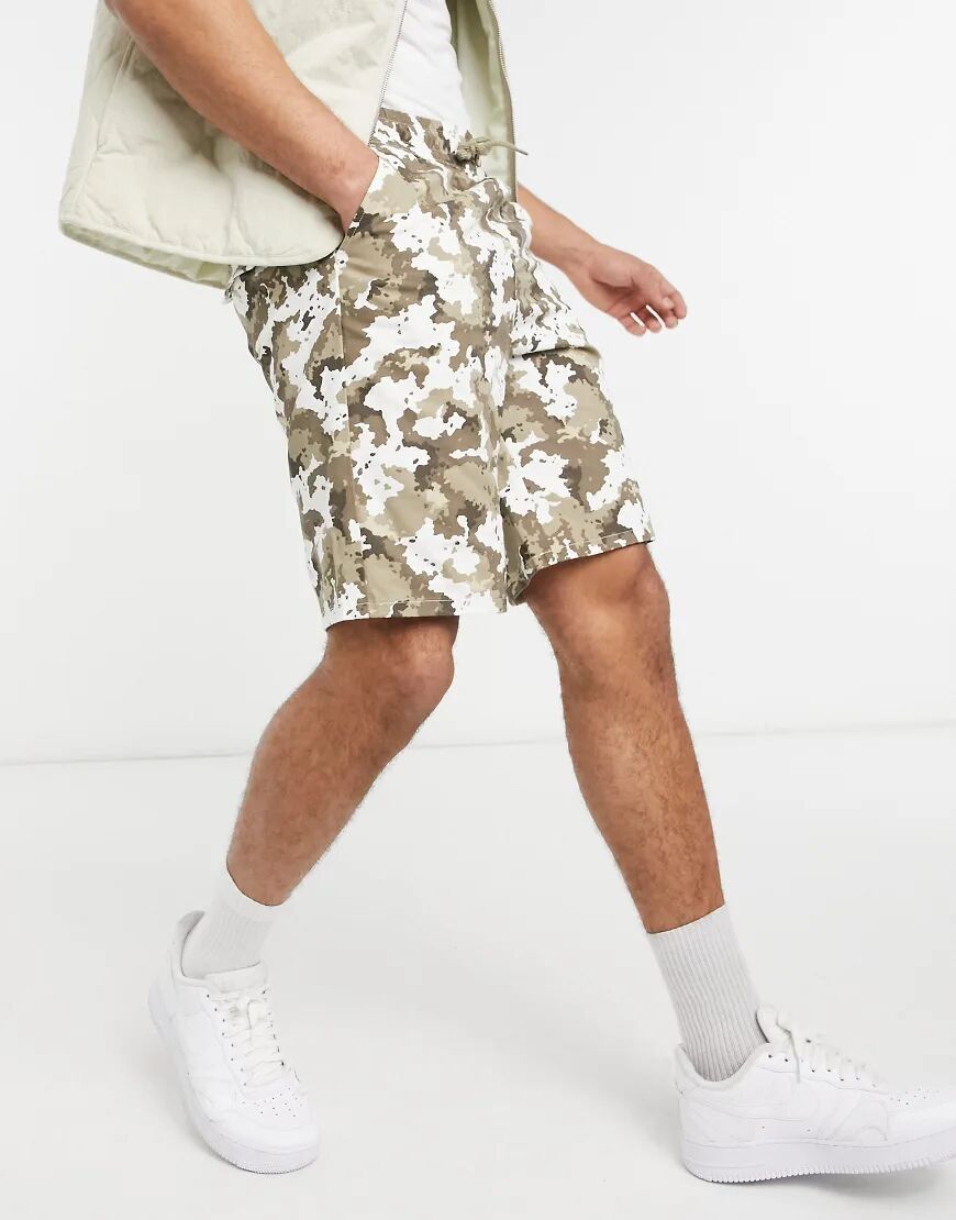 ASOS DESIGN relaxed shorts in washed camo with MA1-Green  Green