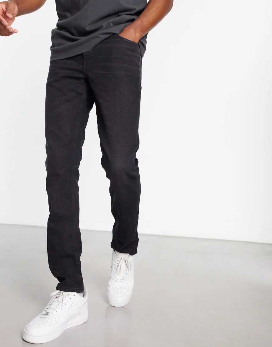 ASOS DESIGN slim jeans in washed black  Black