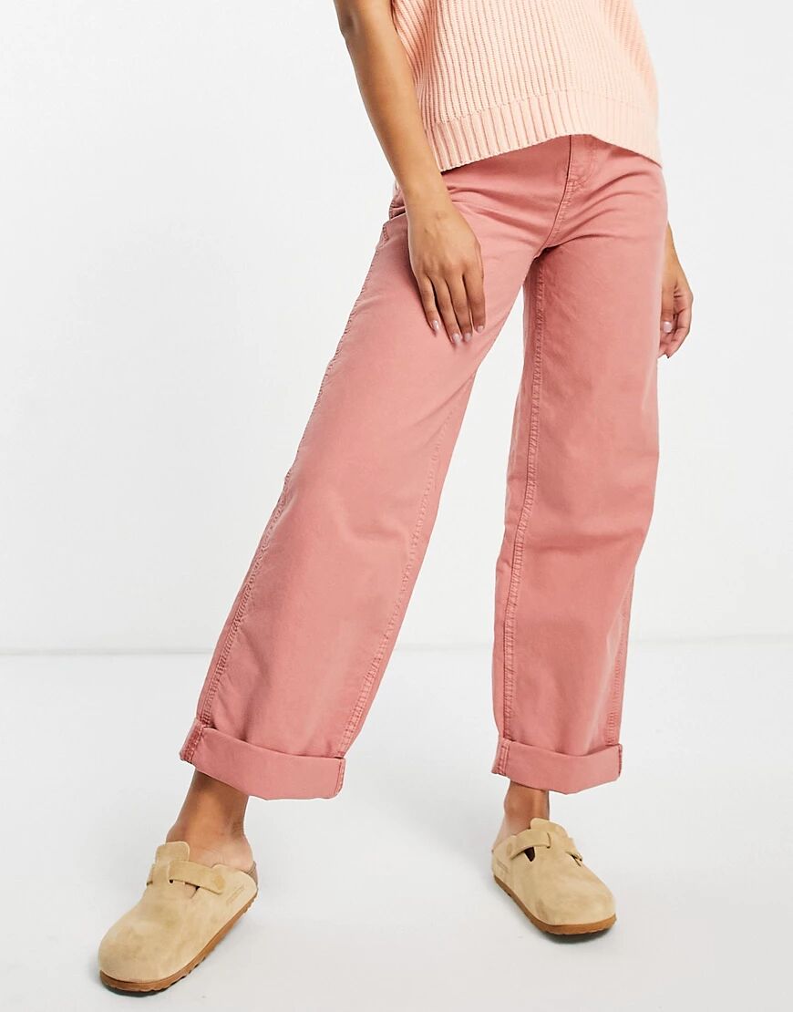 ASOS DESIGN slouchy chino trouser in pink-Brown  Brown