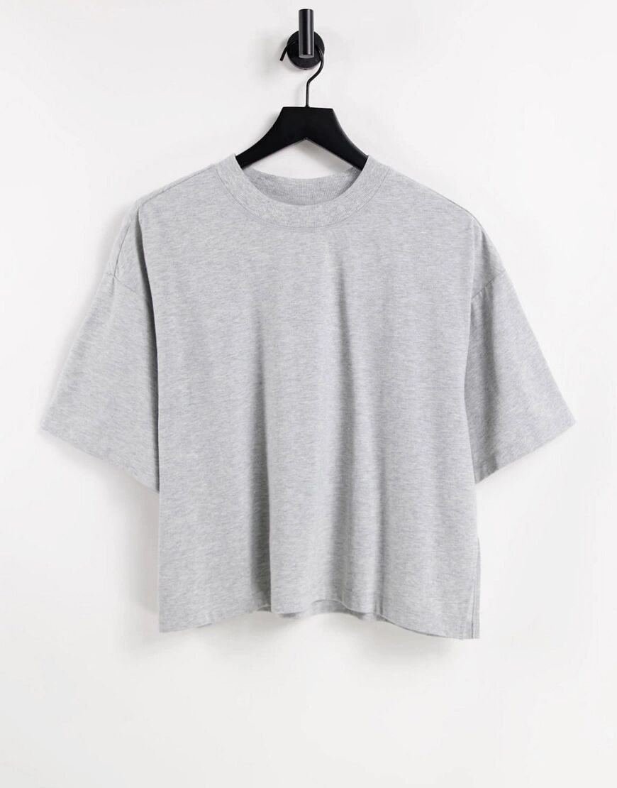 ASOS DESIGN super oversized t-shirt with side split in grey marl  Grey