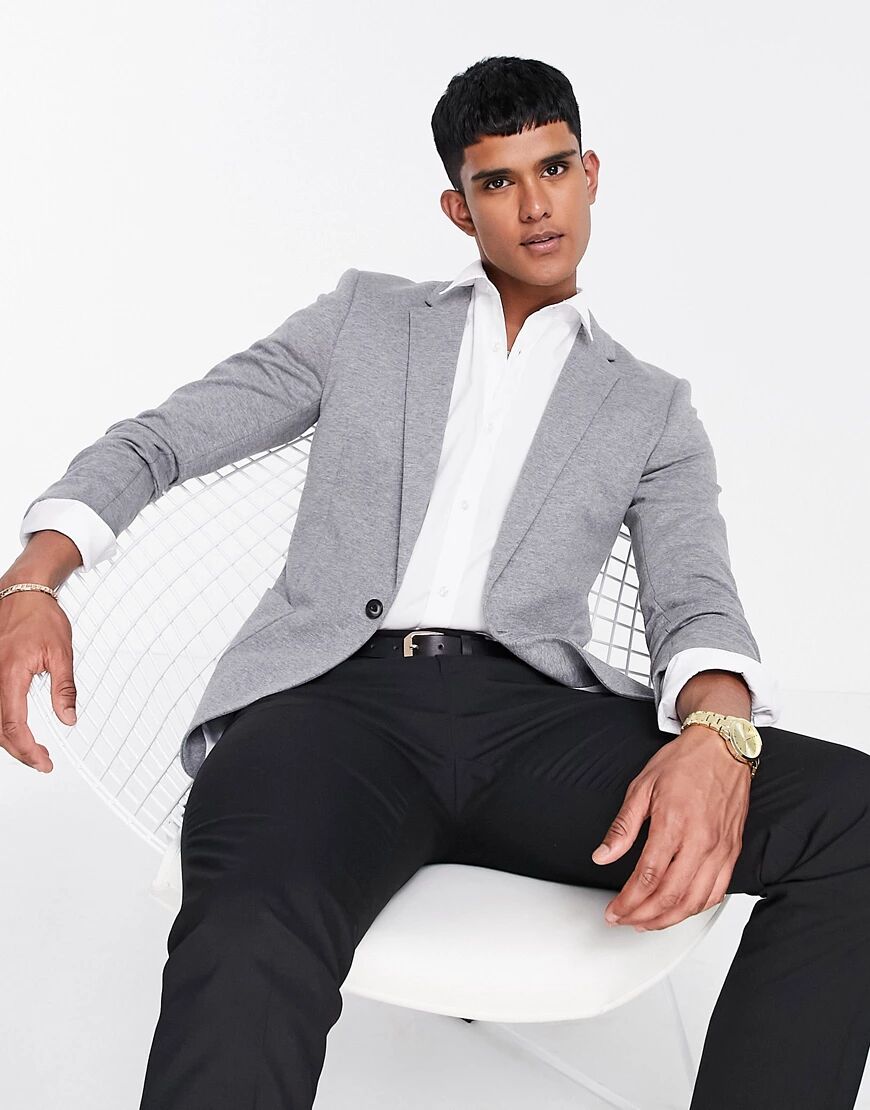 ASOS DESIGN super skinny jersey blazer in grey  Grey