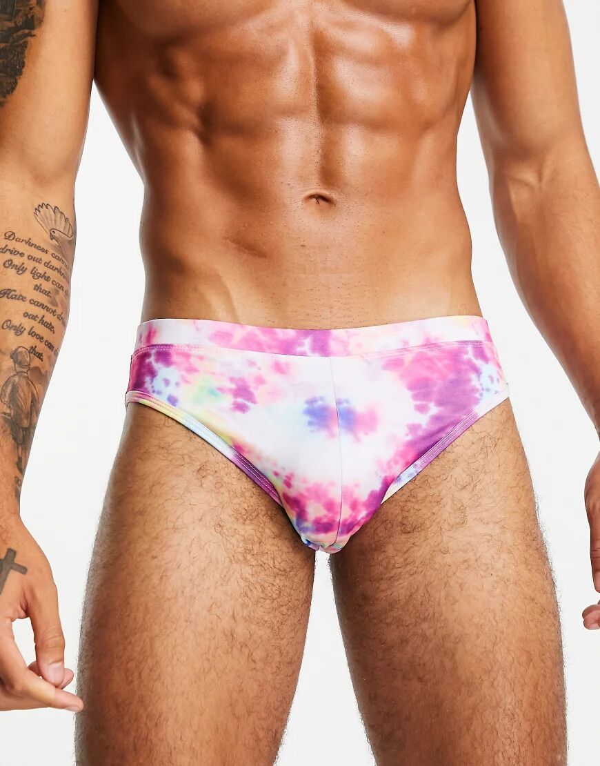 ASOS DESIGN swim briefs in tie dye-Multi  Multi