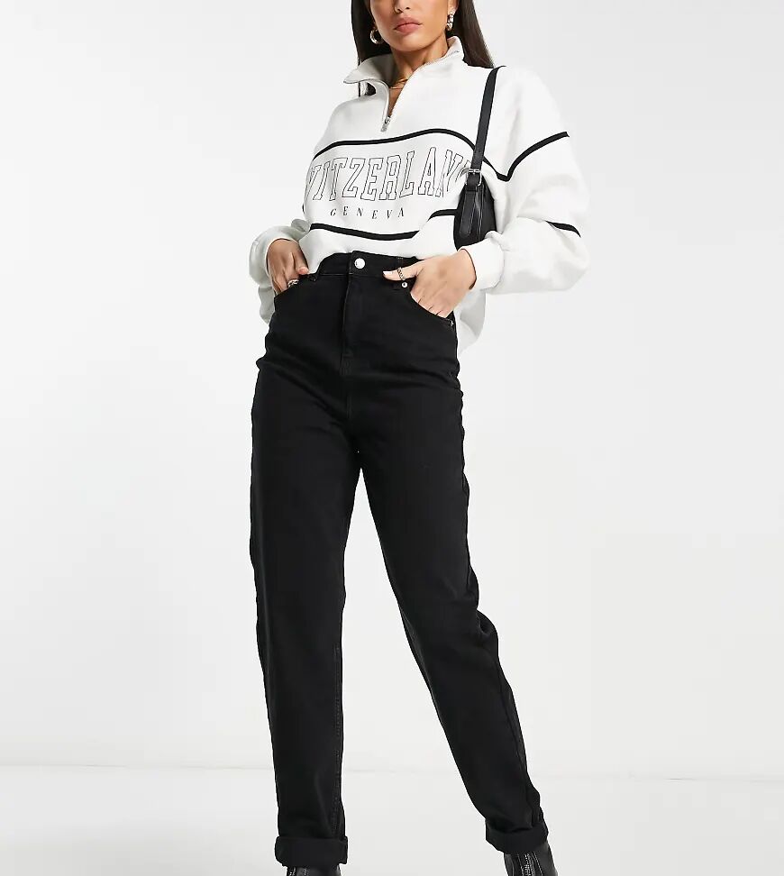 ASOS Tall ASOS DESIGN Tall high rise 'original' mom jeans in black  Black