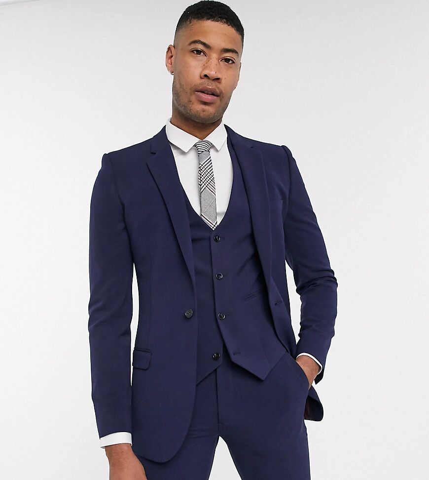 ASOS DESIGN Tall super skinny suit jacket in four way stretch in navy  Navy