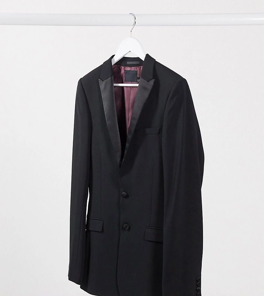 ASOS DESIGN Tall super skinny tuxedo suit jacket in black  Black