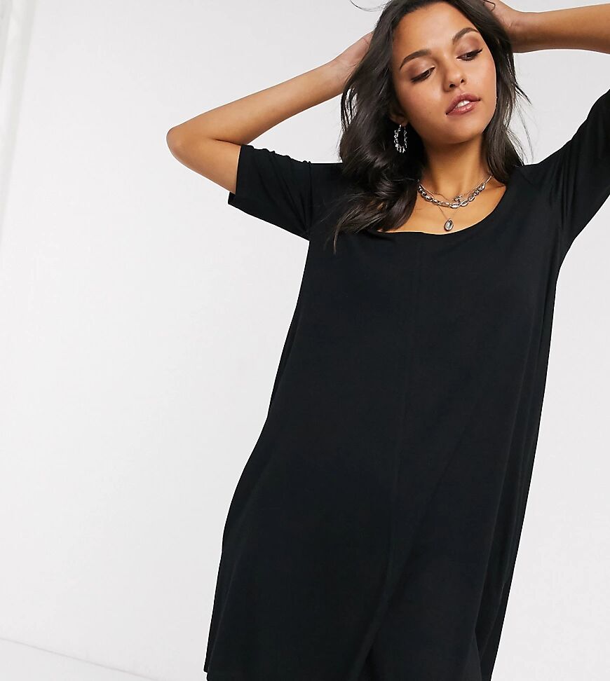 ASOS Tall ASOS DESIGN Tall swing t-shirt dress with concealed pockets in black  Black