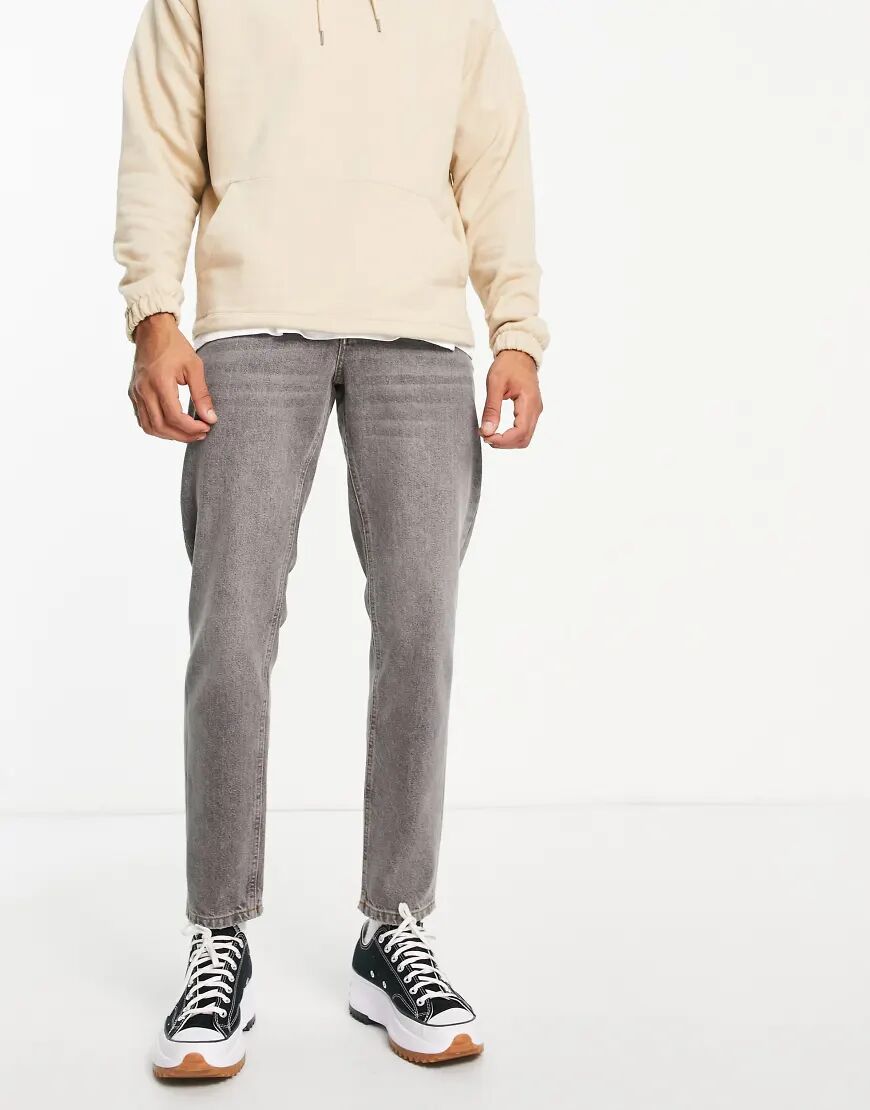 ASOS DESIGN tapered jeans in vintage grey wash  Grey