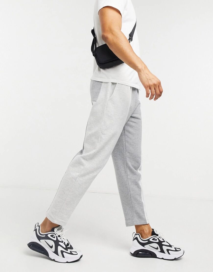 ASOS DESIGN tapered joggers in tonal colour blocking-Grey  Grey