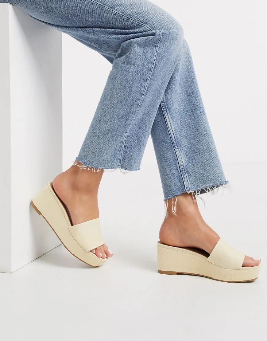 ASOS DESIGN Tazlin demi wedges in cream-Neutral  Neutral