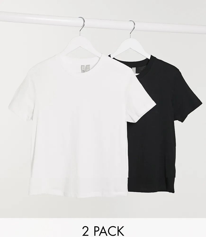 ASOS DESIGN ultimate organic cotton t-shirt with crew neck 2 pack SAVE in black & white-Multi  Multi