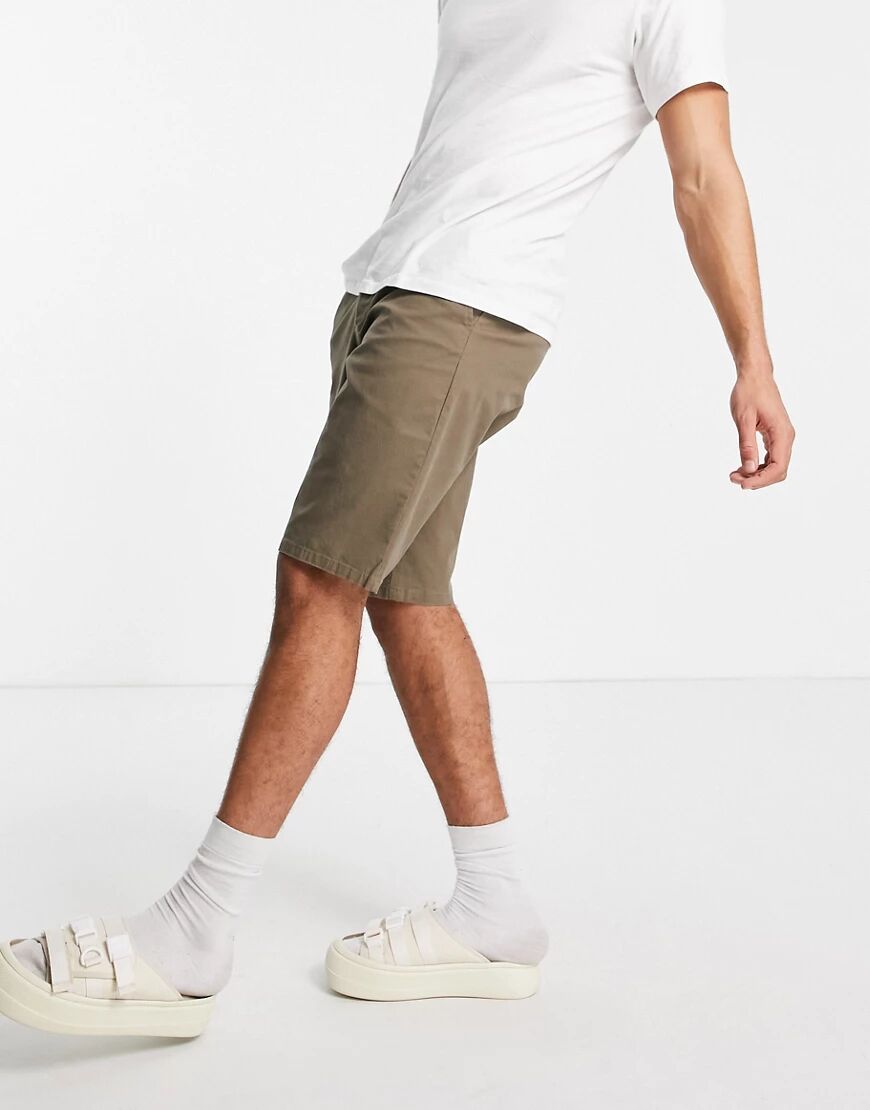 ASOS DESIGN wide chino shorts in brown  Brown