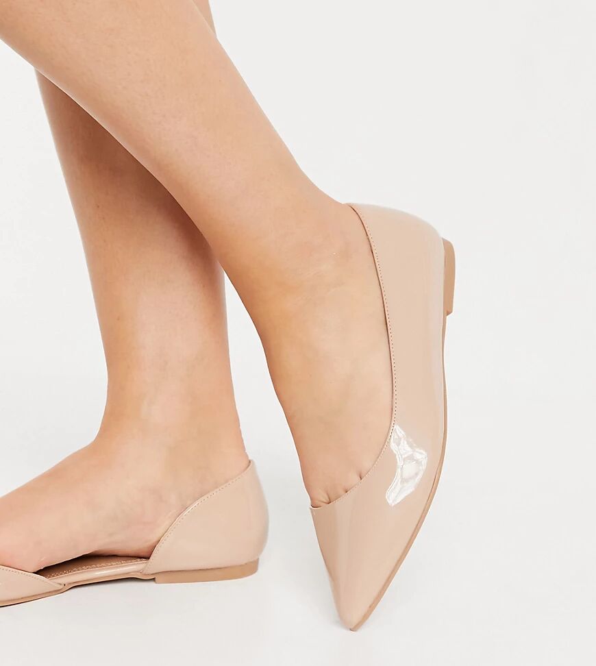 ASOS DESIGN Wide Fit Virtue d'orsay pointed ballet flats in beige-Neutral  Neutral
