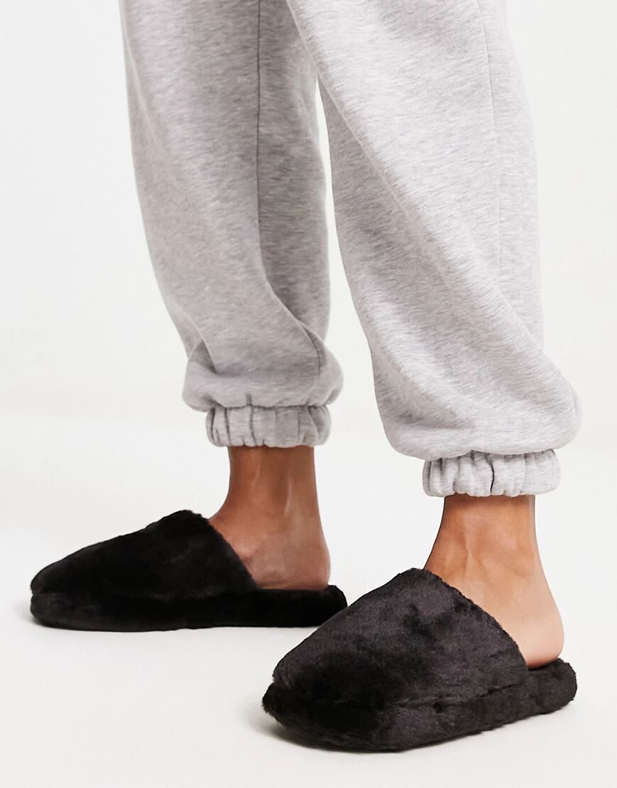 ASOS DESIGN Zina closed toe slippers in black  Black