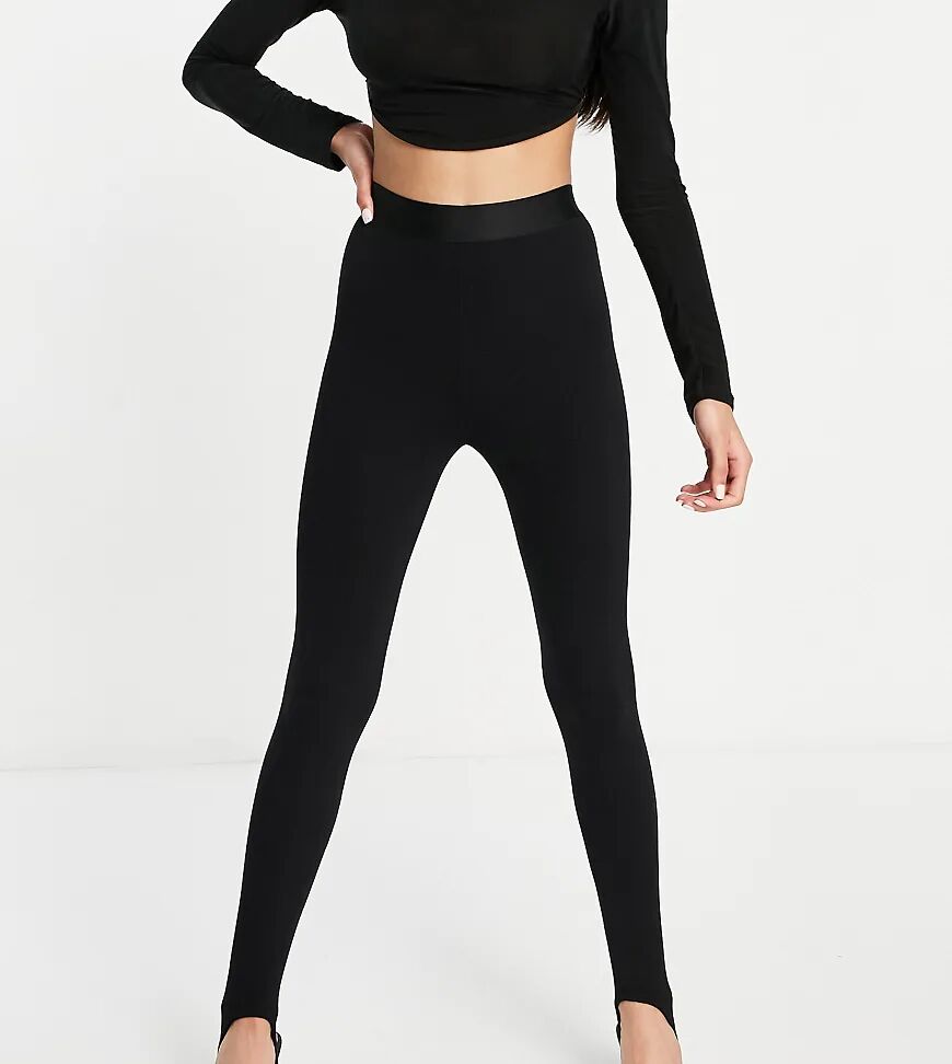 ASYOU co-ord knitted stirrup leggings in black  Black