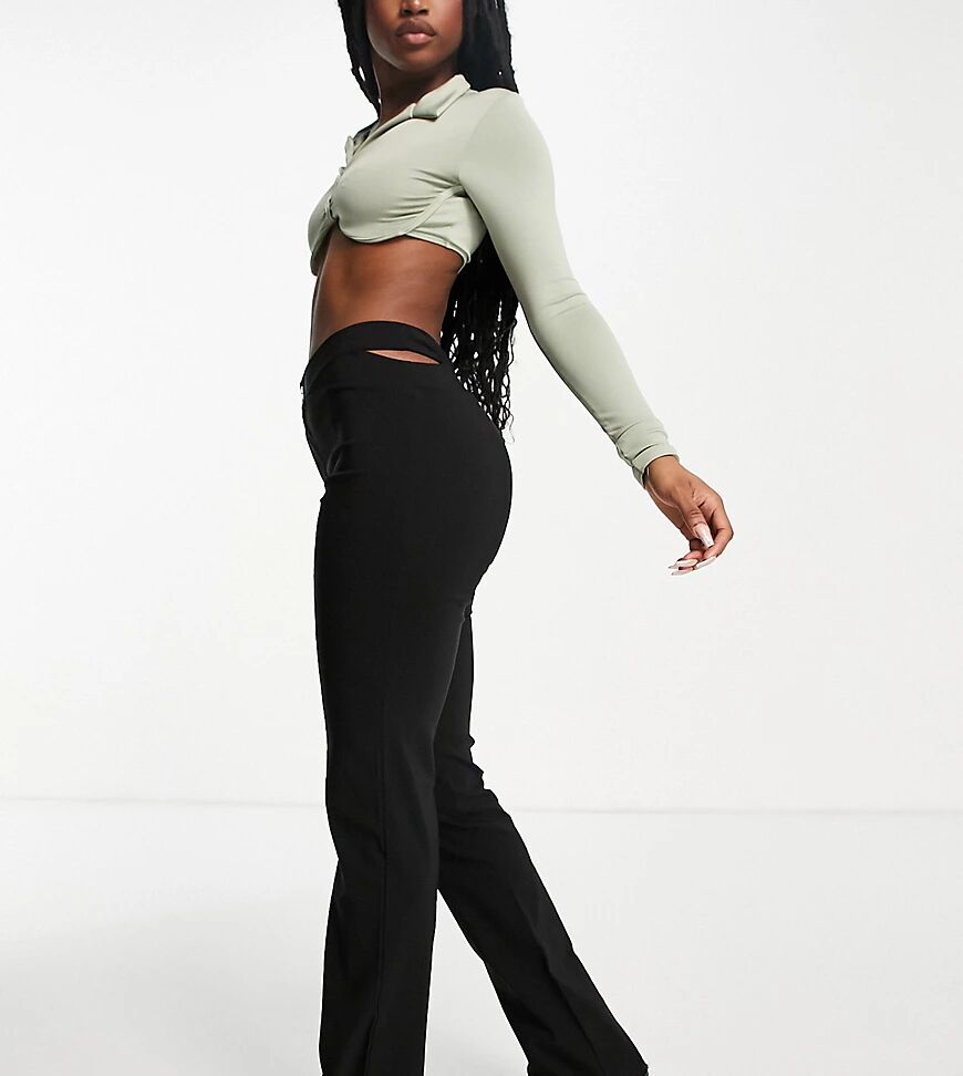 ASYOU cut out waistband detail trouser in black  Black