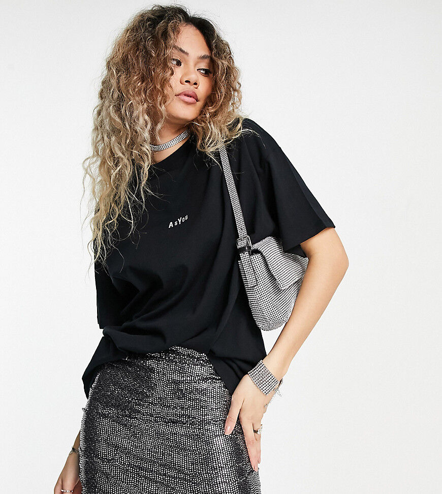 ASYOU oversized t-shirt in black  Black