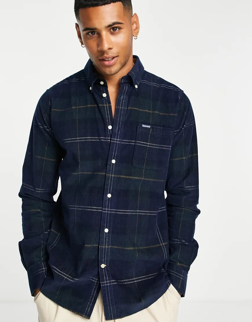 Barbour Blair tartan micro cord shirt in navy  Navy