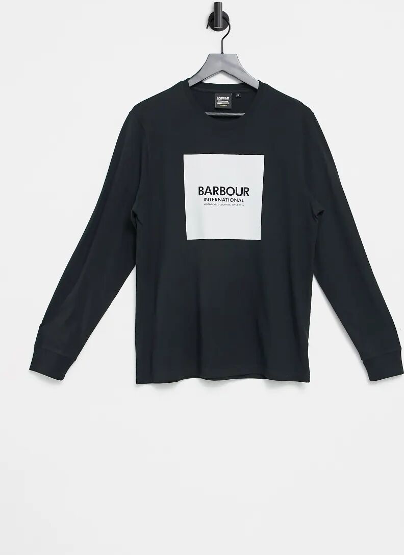 Barbour International block print long sleeve t-shirt in black  Black