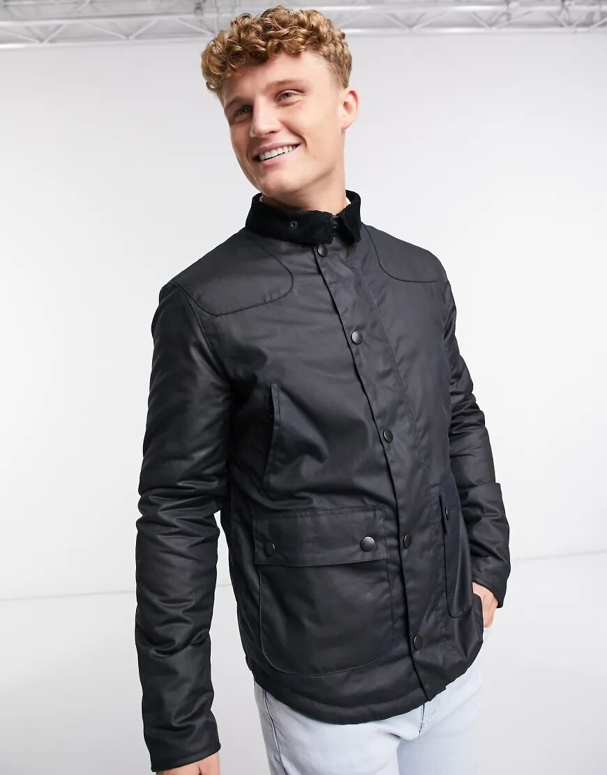 Barbour Reelin wax jacket in navy  Navy