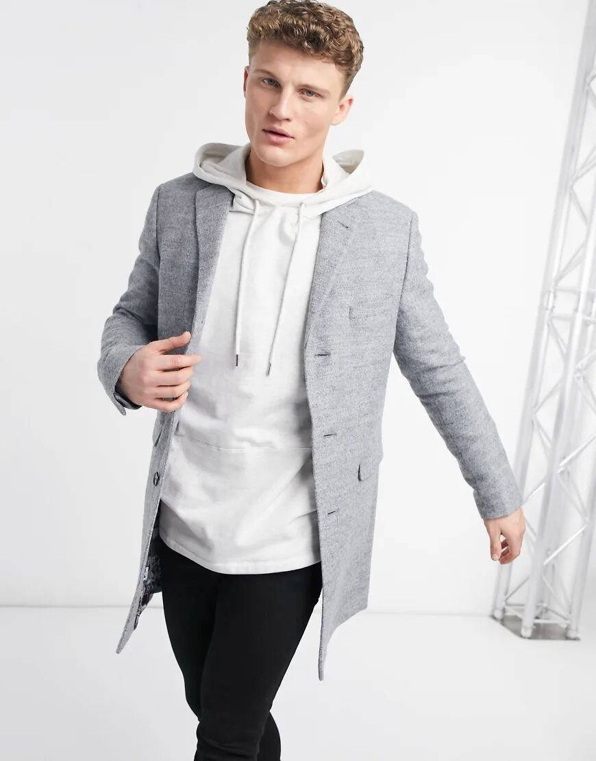 Ben Sherman 3 button overcoat-Grey  Grey