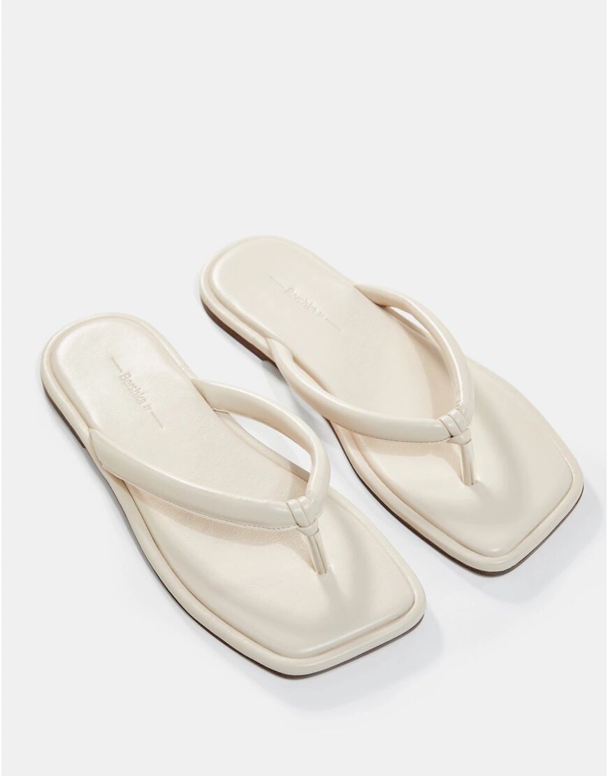 Bershka padded thong flip flop in cream- HOLD FOR MARKETING-White  White