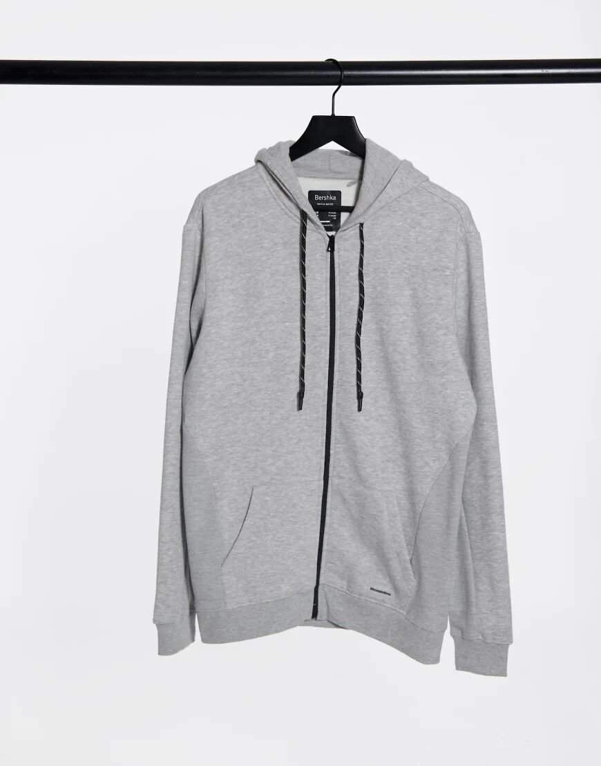 Bershka zip through hoodie co-ord in grey  Grey