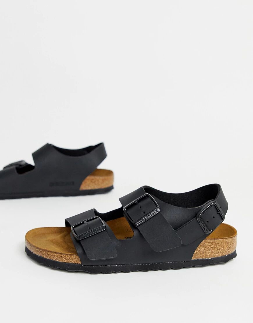 Birkenstock Milano flat sandals in black  Black