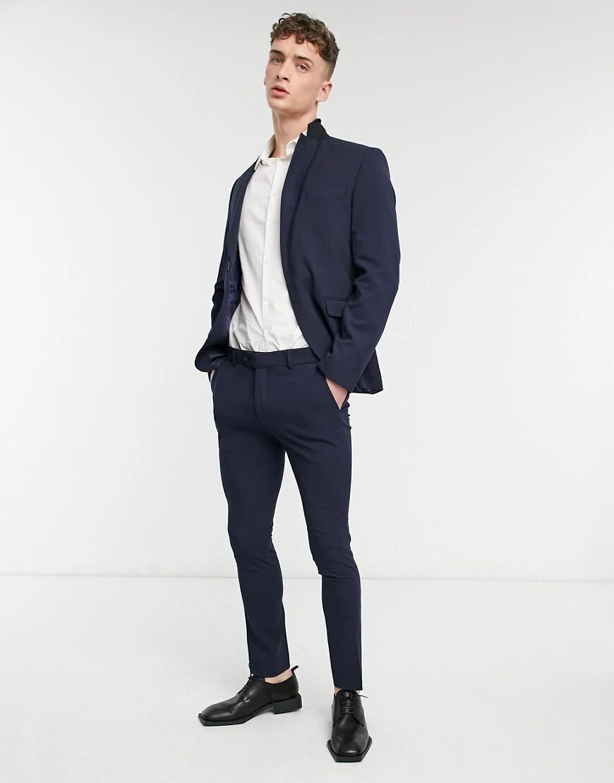 Bolongaro Trevor plain skinny suit trousers in navy  Navy