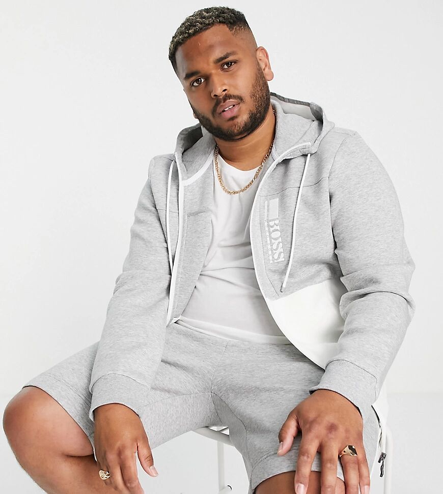 BOSS Athleisure Saggy 1 zip through hoodie in grey  Grey